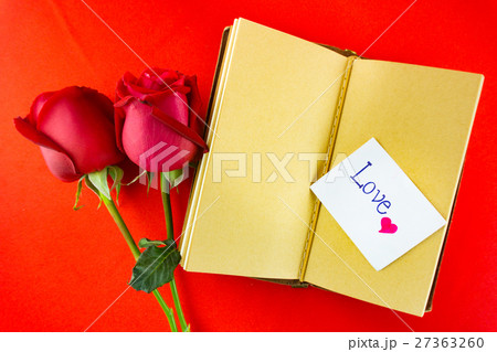 Valentines notebook with message card 27363260
