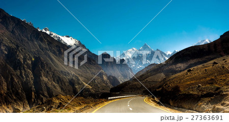 View on the new silk road or Karakoram highway View on the new silk road or Karakoram highway 27363691