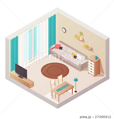Isometric Living Room Interior 27366912