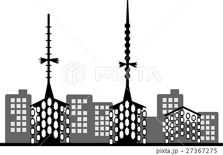 祇園祭シルエットのイラスト素材