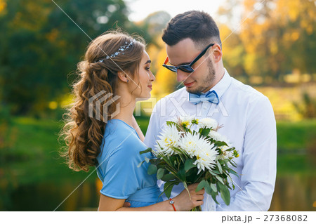 Beautiful young couple on wedding ceremony 27368082