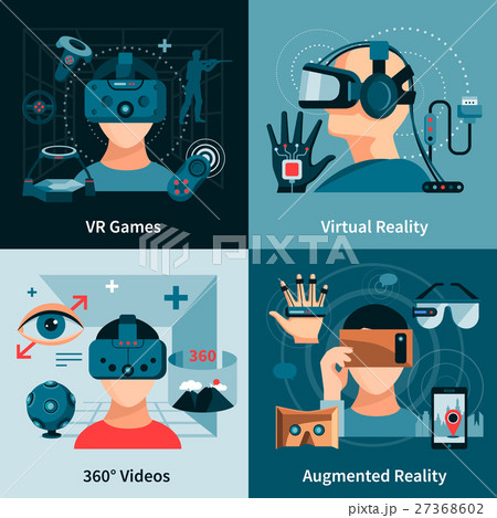 Virtual Reality Flat Concept 27368602