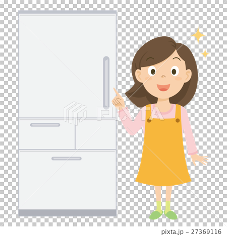 お母さん 冷蔵庫 イラストのイラスト素材
