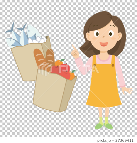 お母さん　買い物　イラスト 27369411