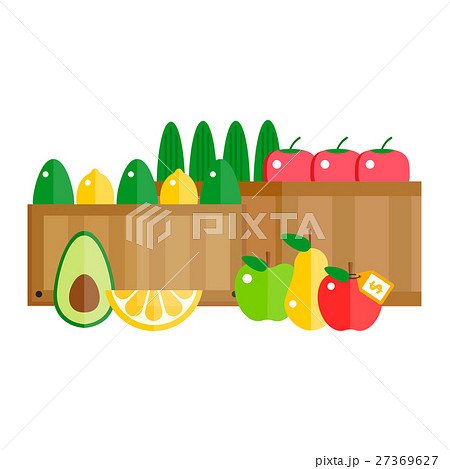 Boxes fuits shipping container vector. 27369627