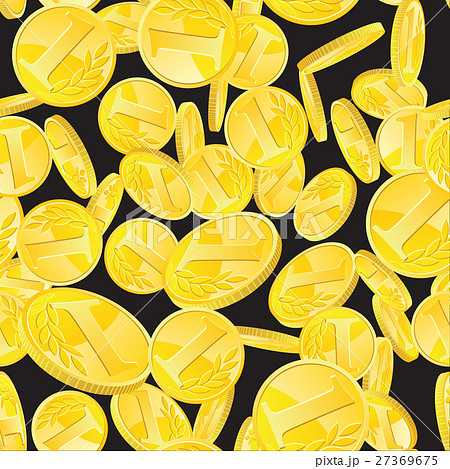 Golden coins seamless pattern 27369675