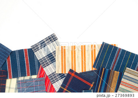 和柄　布地　素材　生地　織物　端切れ　端布　着物　しじら織り　阿波 27369893