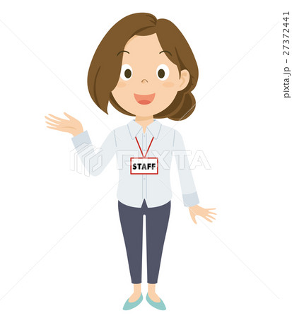スタッフ　女性　全身　イラスト 27372441