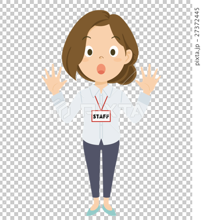 スタッフ　女性　全身　イラスト 27372445