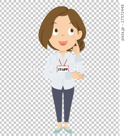 スタッフ　女性　全身　イラスト 27372448