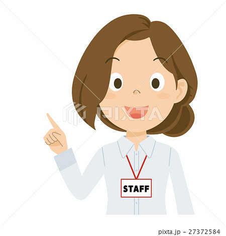 スタッフ　女性　上半身　イラスト 27372584