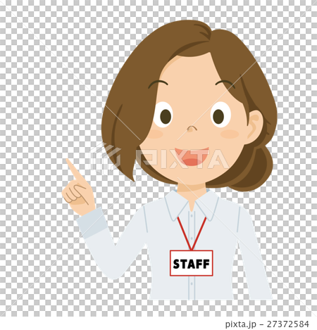 スタッフ　女性　上半身　イラスト 27372584