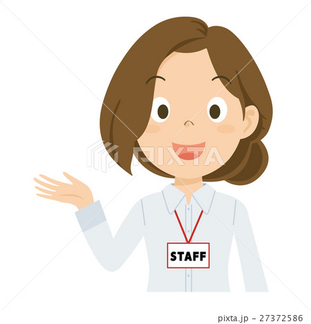 スタッフ　女性　上半身　イラスト 27372586