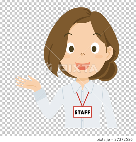 スタッフ　女性　上半身　イラスト 27372586