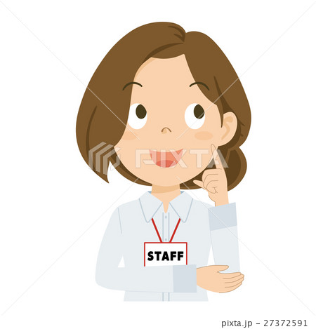 スタッフ　女性　上半身　イラスト 27372591