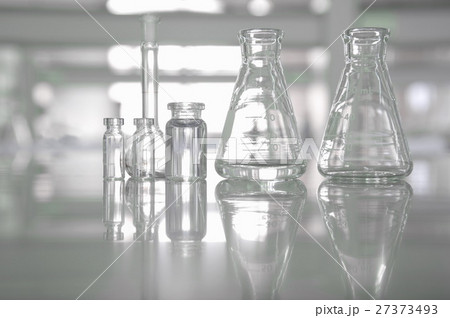 clear glassware flask vial in science laboratory  27373493