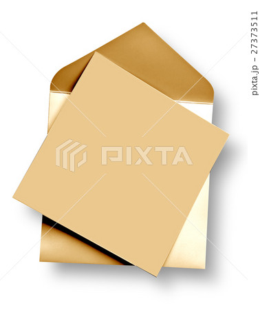 Golden  card and envelope. 27373511