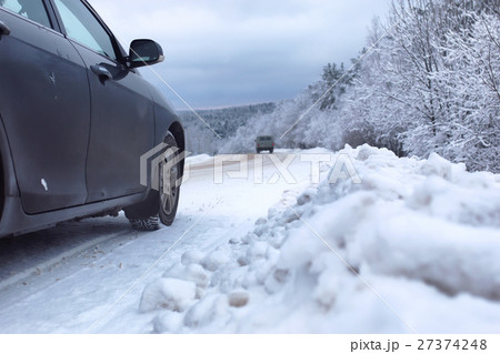 landscape Road in the winter forest with snow covered landscape Road in the winter forest with snow covered 27374248