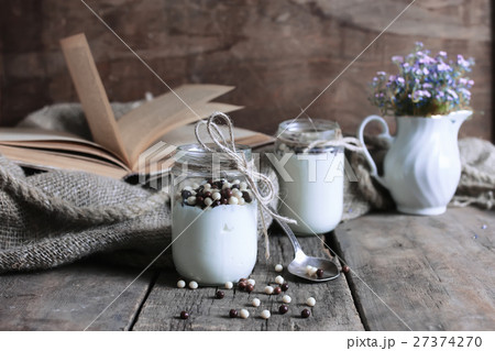 rustic homemade yogurt jar rustic homemade yogurt jar 27374270