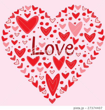 Love concept of hearts in the shape of a heart 27374407