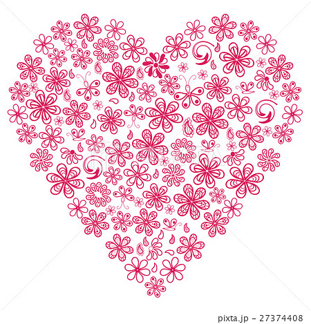Love concept of flowers in the shape of a heart 27374408