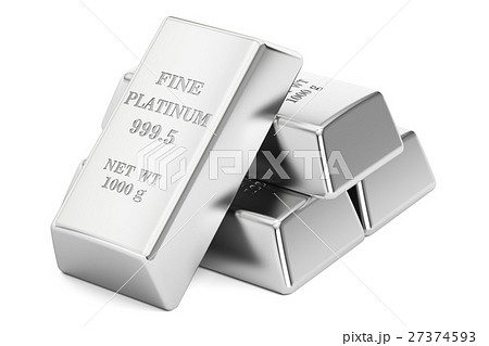 platinum bars, 3D rendering 27374593