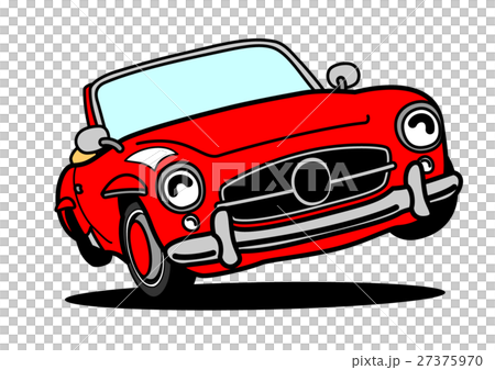 レトロなオープンカー　赤 27375970