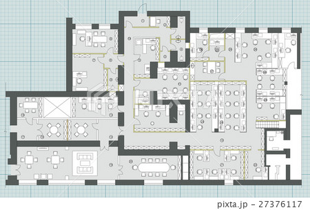 Standard office furniture symbols set Standard office furniture symbols set 27376117