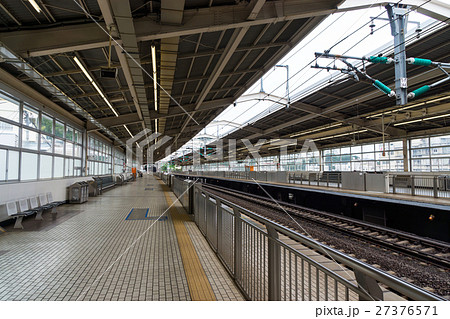 熱海駅 新幹線 ホームの写真素材