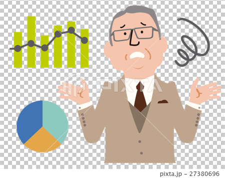 Graph with men of elderly suit 27380696