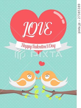 Lovely birds couple Valentine's Day Background Lovely birds couple Valentine's Day Background 27385389