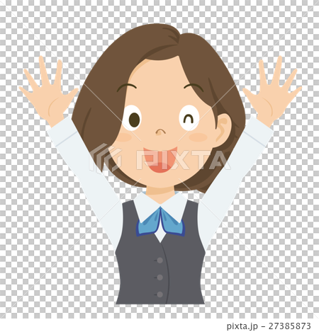 女性　OL　青　上半身　イラスト  27385873