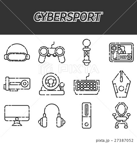 Cybersport icons set 27387052