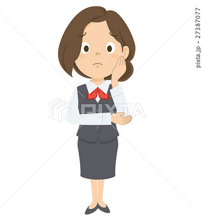 女性 OL 赤 全身 イラスト 女性 OL 赤 全身 イラスト 27387077