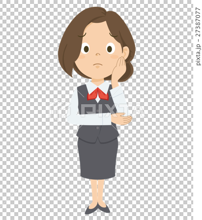 女性 OL 赤 全身 イラスト 女性 OL 赤 全身 イラスト 27387077