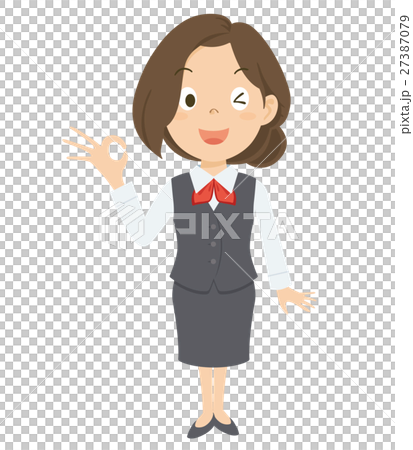 女性 OL 赤 全身 イラスト  女性 OL 赤 全身 イラスト  27387079