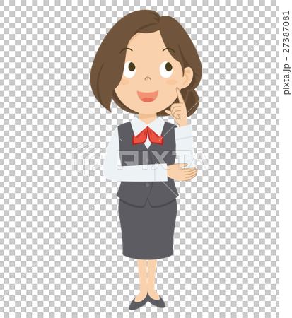 Women OL red whole body illustration 27387081