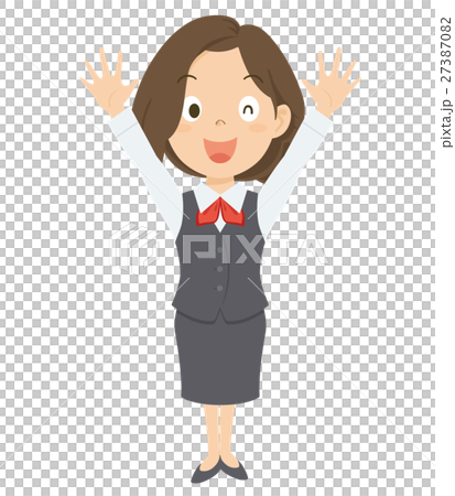 Women OL red whole body illustration 27387082