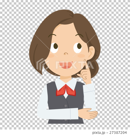 女性 OL 赤 上半身 イラスト 女性 OL 赤 上半身 イラスト 27387204