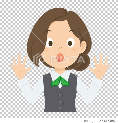 Woman OL Green upper body illustration 27387560