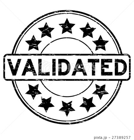 Grunge black validate with star icon rubber stamp 27389257