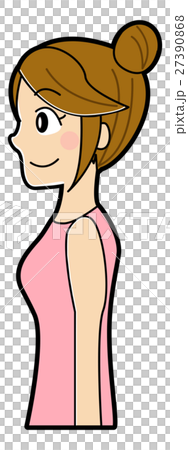 姿勢のいい女性のイラストのイラスト素材