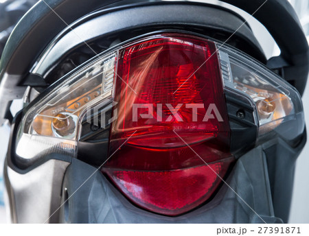 Red rear light of the modern motorcycle. 27391871