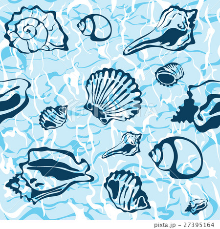 Seamless seashell background 27395164