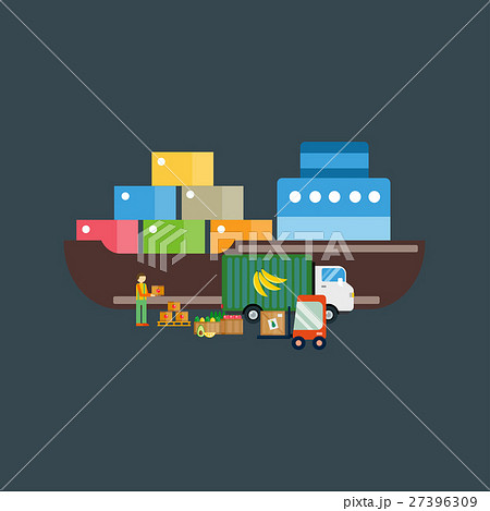Import export fruits vector illustration. 27396309