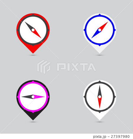 Compasses flat icons set. 27397980