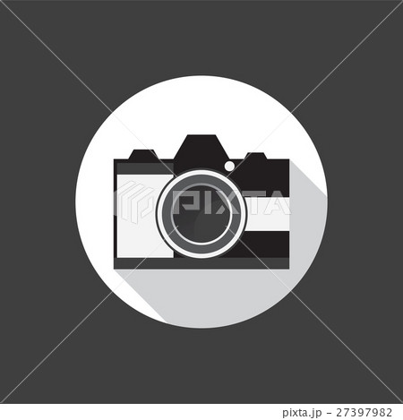 Camera flat icon on black background. Camera flat icon on black background. 27397982