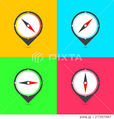 Compasses flat icons set. 27397987