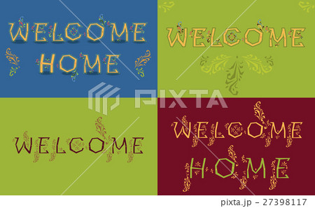 Cards with texts Welcome and Welcome home 27398117