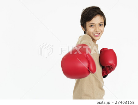 Boy Boxing Glove Hobby Concept Boy Boxing Glove Hobby Concept 27403158
